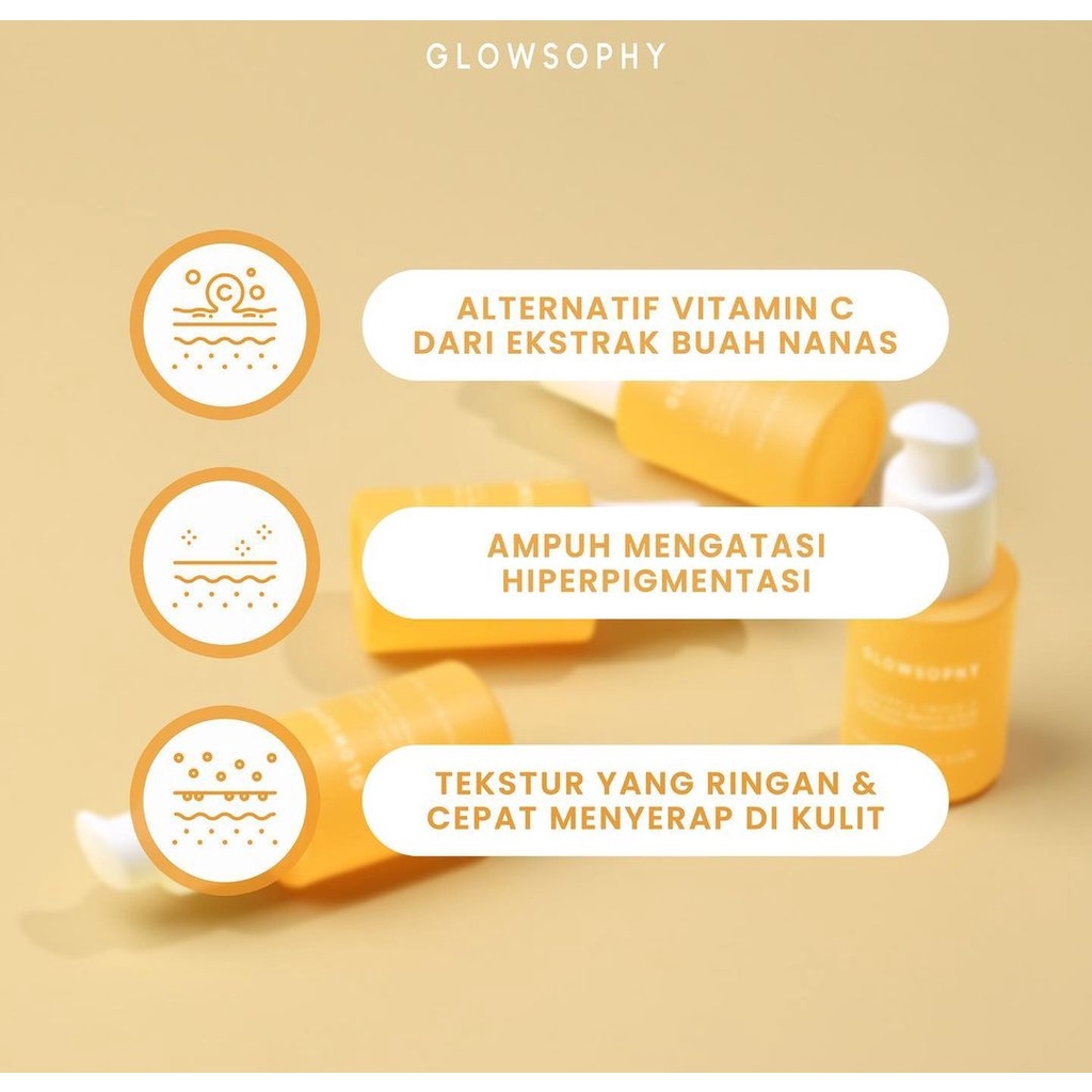 READY! GLOWSOPHY PINEAPPLE TRIPLE-C GLOW AND BRIGHT SERUM NANAS PINEAPPLE VITAMIN C GLOWSOPHY GLOWSHOPY