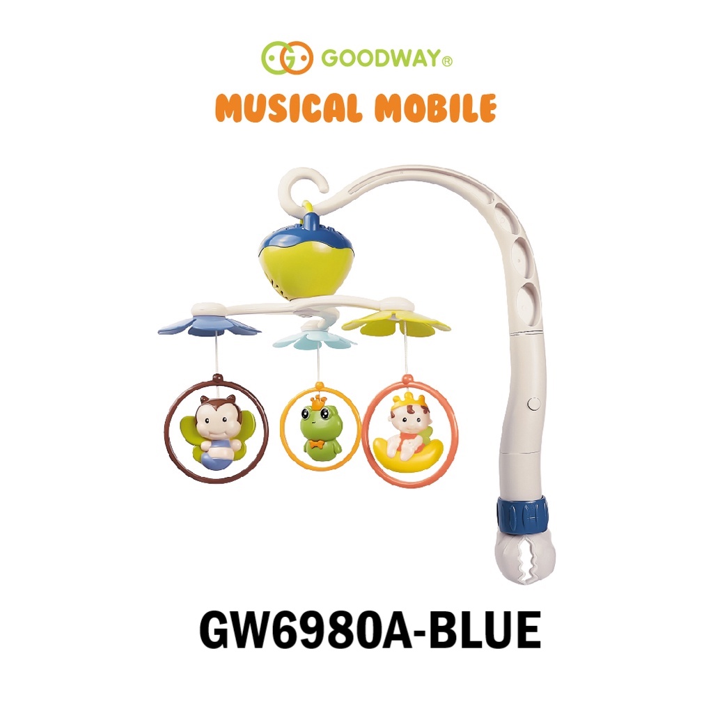 [FREE BATERAI] Goodway Baby Musical Mobile Mainan Anak Bayi Baby / Musical Toys / Krincingan Baby / Kerincingan Ramelan / Mainan Crib Gantungan Tempat Tidur Bayi Music Box