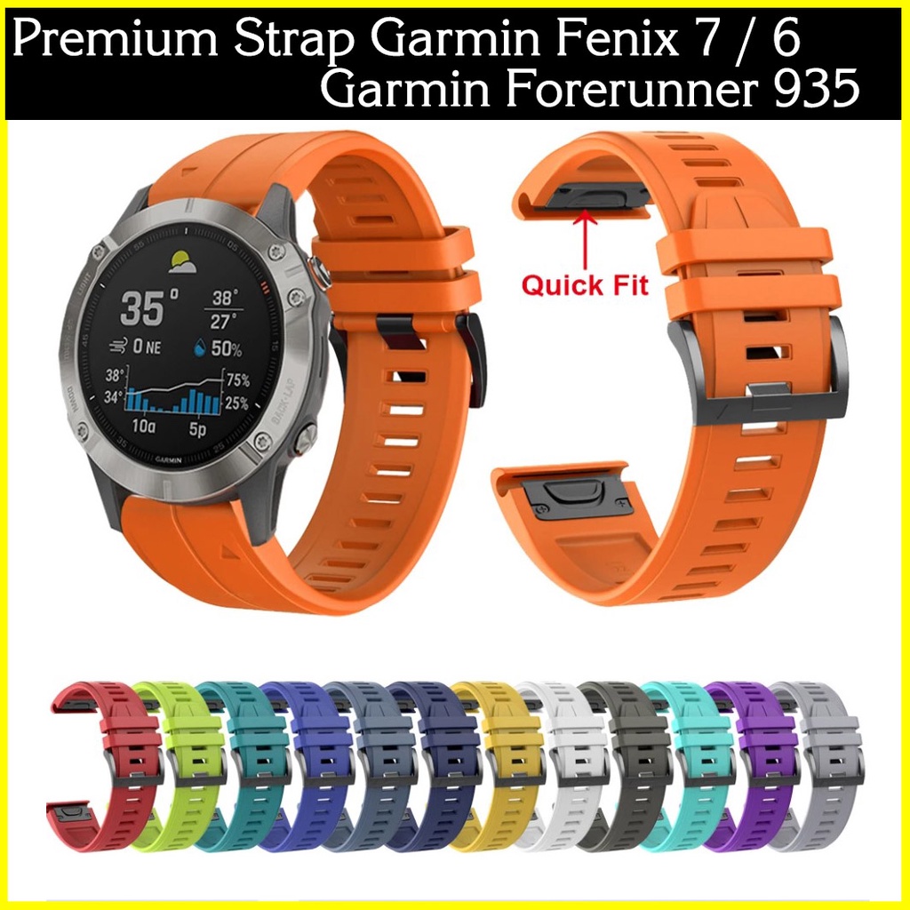 Strap Garmin Fenix 7 6 5 Forerunner 935 Jam watch Silicone Tali jam Baru Black White Hitam Putih Biru Merah Orange