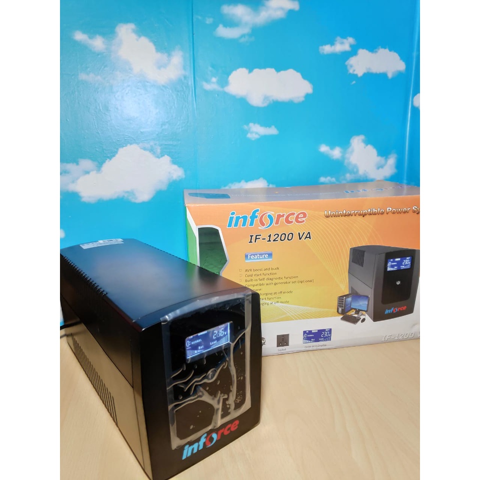 UPS inforce 1200VA 1200NA with AVR Stabilizer Stavolt DIGITAL tahan up to 700watt TIDAK TERIMA COD