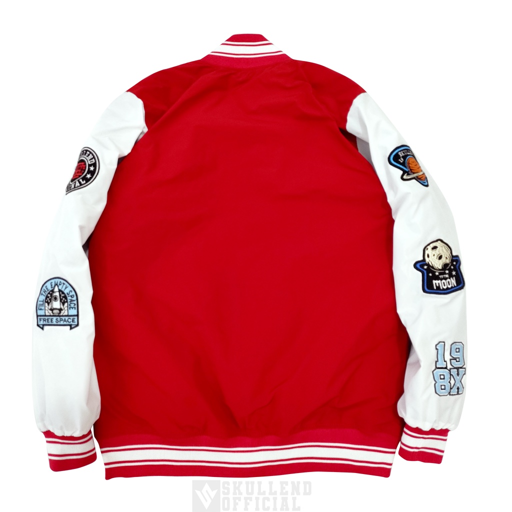 SKULLEND Jacket Baseball Varsity Pria Wanita