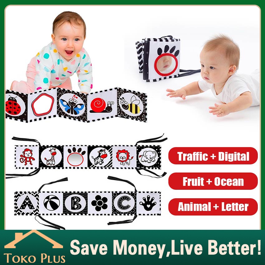 Sense See | Folding Book Baby - High Contrast Soft Book Untuk Newborn Baby dibawah 1 Tahun