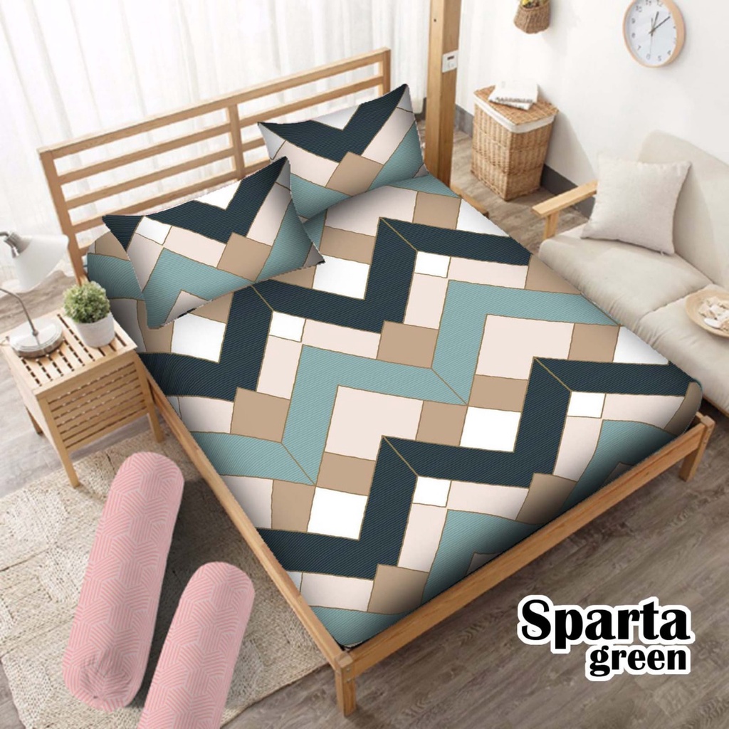 Seprei Motif Sparta Murah Bahan Adem Lembut dan Warna Tidak Luntur