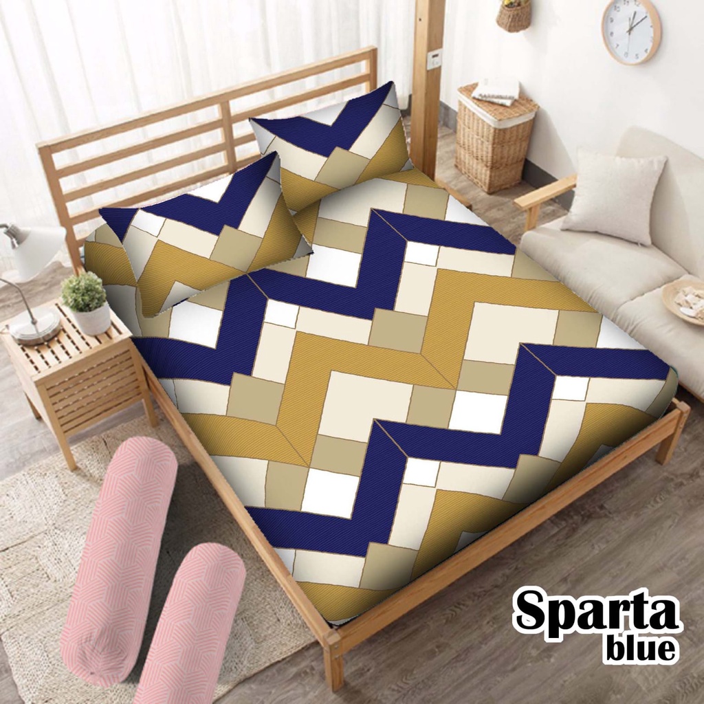 Seprei Motif Sparta Murah Bahan Adem Lembut dan Warna Tidak Luntur