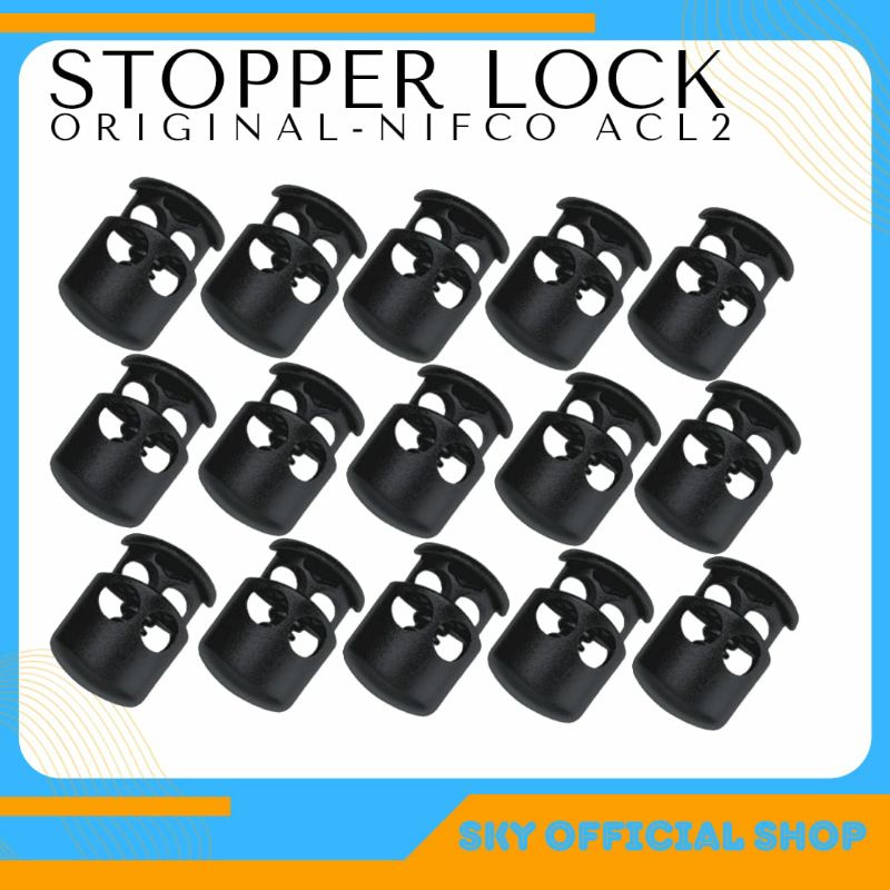 Stopper Tali Cord Lock Aksesoris Garment Pengunci Tali Nifco 2 Lubang 02