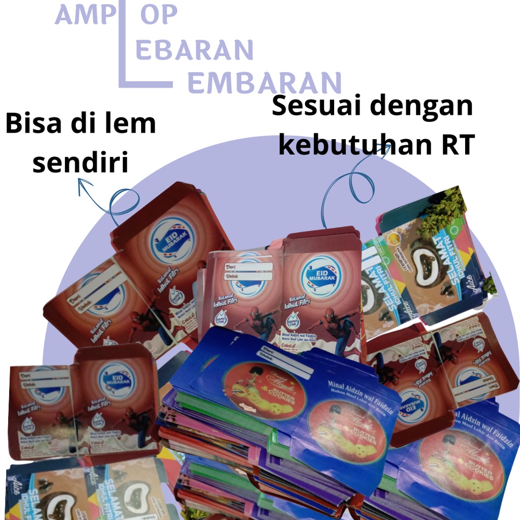 

Amplop Lebaran Idul Fitri 2023 ATM Snack Angpau THR Medium Mini Premium 50 Lembar Unik Aesthetic Lembaran per Paket
