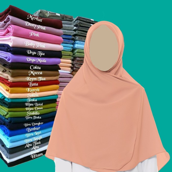 TERMURAH HIJAB SEGI EMPAT SYARI - WOLFIS TIDAK TERAWANG JAHIT NECI - 120x120