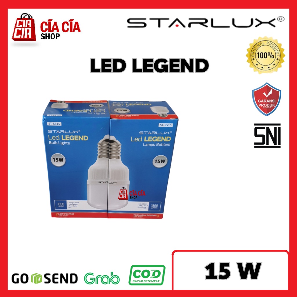 STARLUX LED LEGEND 15W Lampu Bohlam LED 15 WATT  Lampu LED Bohlam 15 W LED Capsule