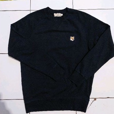 crewneck hitam maison kitsune second branded original