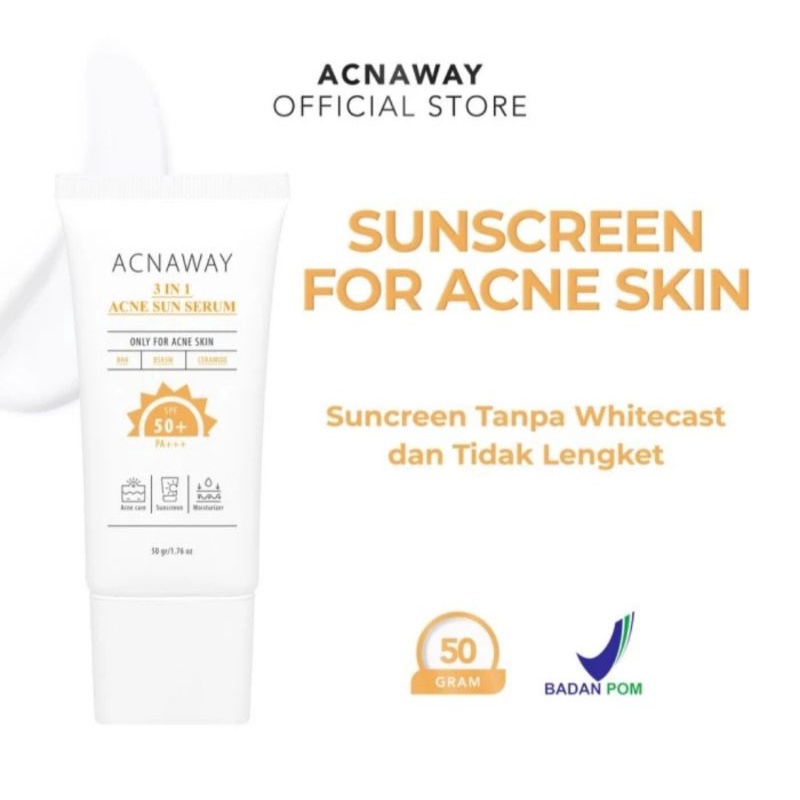 ACNAWAY 3 in 1 SUNSCREEN MUGWORT GEL MASK MASKER JERAWAT SERUM FOR ACNE PRONE SKIN SKEENEEDS Hyaluronic Acid Sunscreen Spray / Mist 60ml