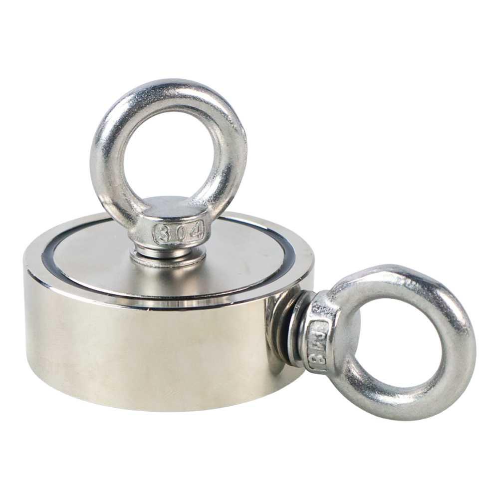 Magnet Gantungan Double Round Hook Strong Neodymium 60mm - D60 - Silver