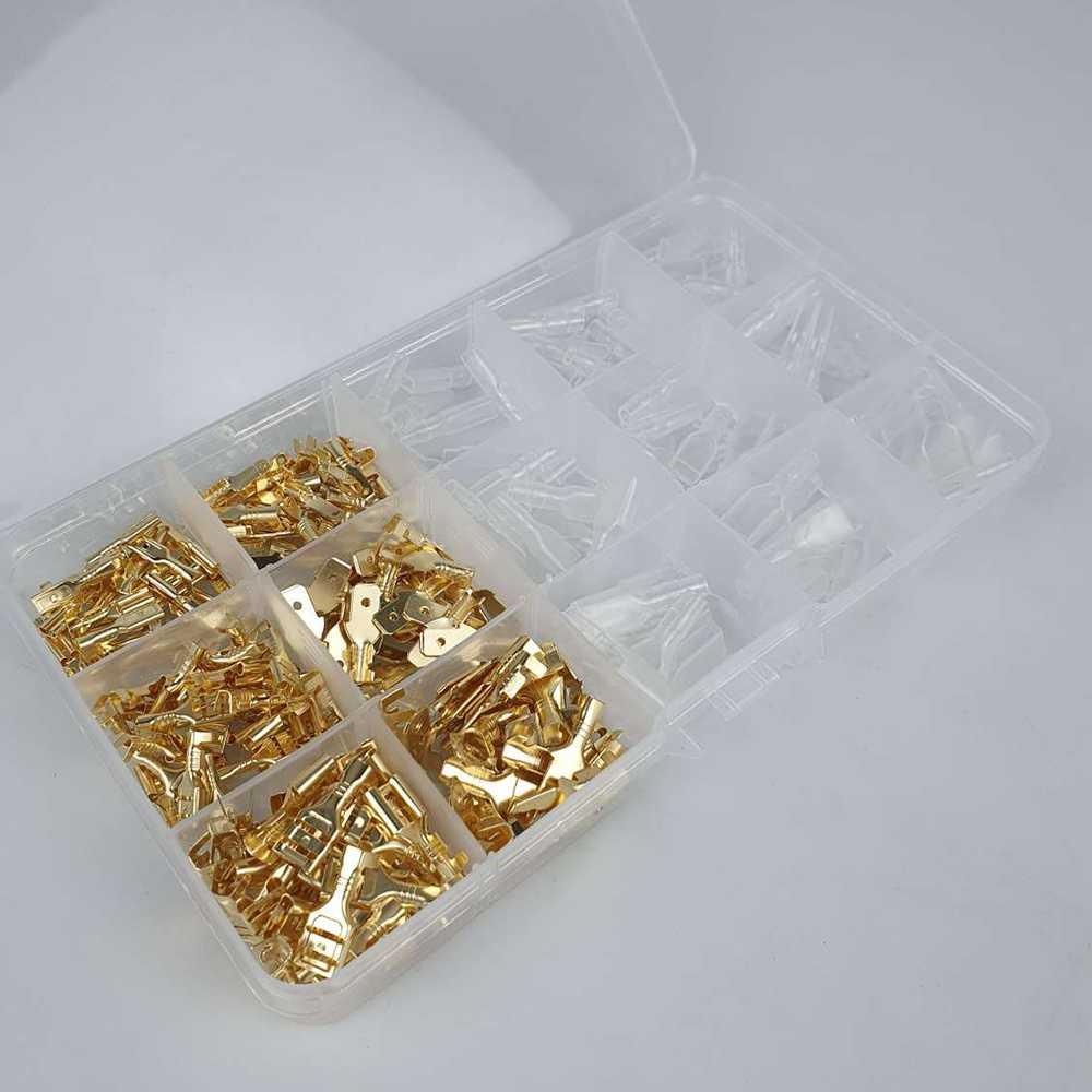 Terminal Wire Crimp Connector Spade Kit 270 PCS - SC7 - Golden