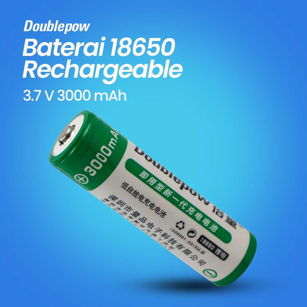 Doublepow Baterai 18650 Rechargeable 3.7 V 3000 mAh 1 PCS - DP18650 - White