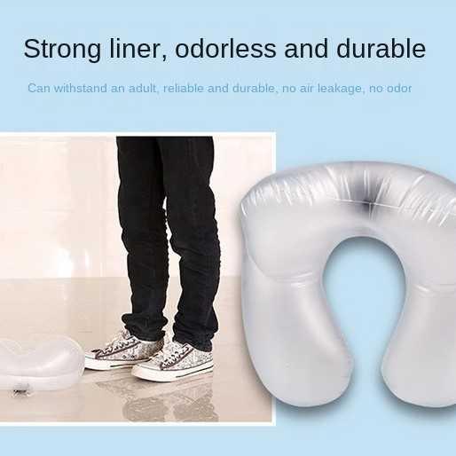 Bantal Leher Travel Inflatable Neck Pillow U-Shape Comfortable - X-000