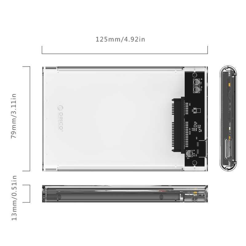 Hard Drive Enclosure 2.5 inch USB 3.0 - 2139U3 - Transparent