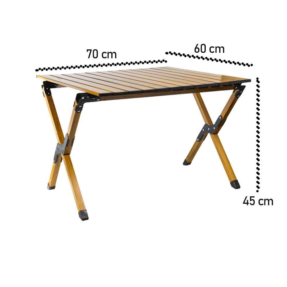 Meja Lipat Portable Folding Outdoor Table Aluminium Alloy - PM1 - Wooden