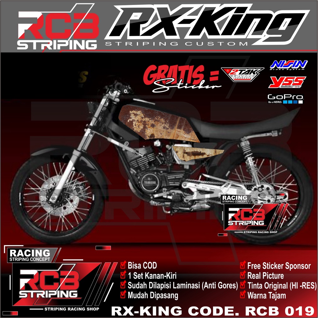 (cod) Stiker Motor RX KING sticker striping list yamaha RX KING VARIASI Terlaris Rxking RCB 019