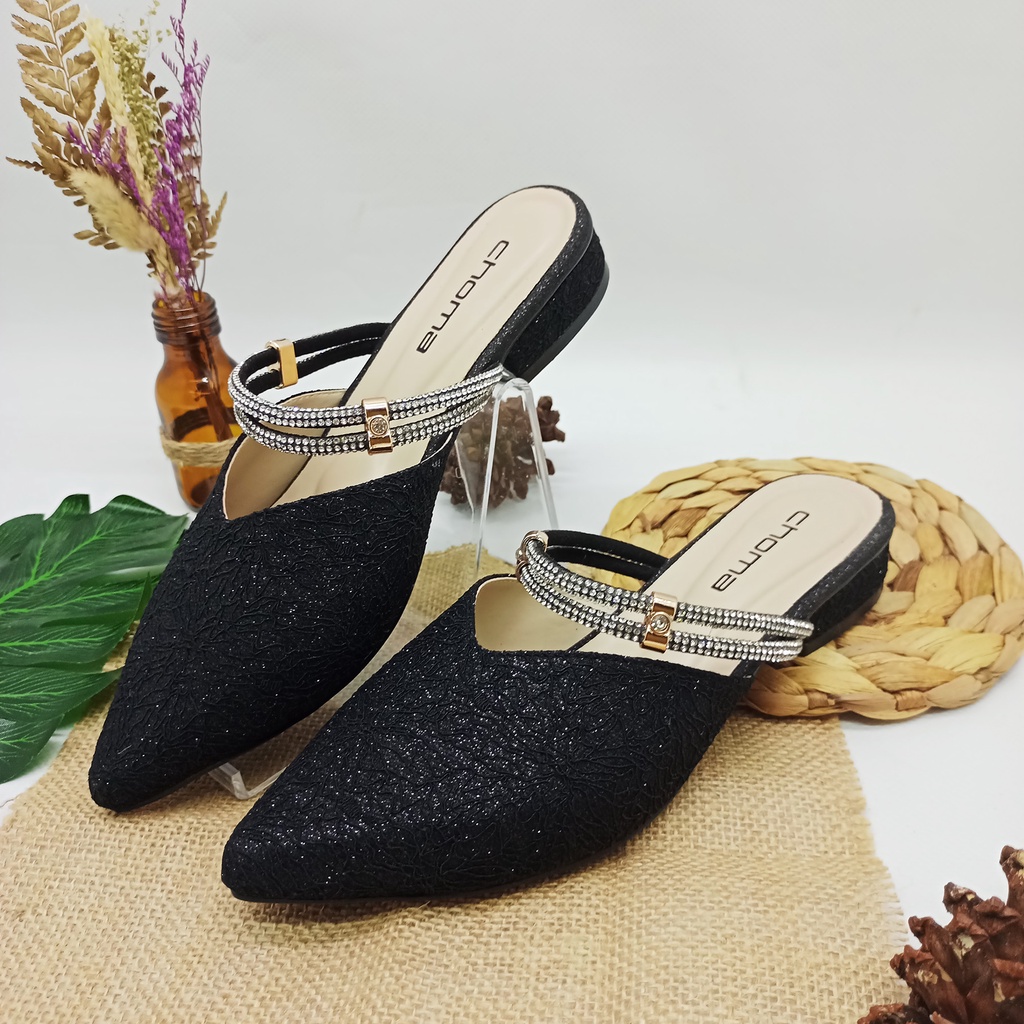 CHOMA - Sandal Wanita Teplek/Sandal Flat/sendal slop tali/sendal flat payet/sendal wadinta/sendal weeding