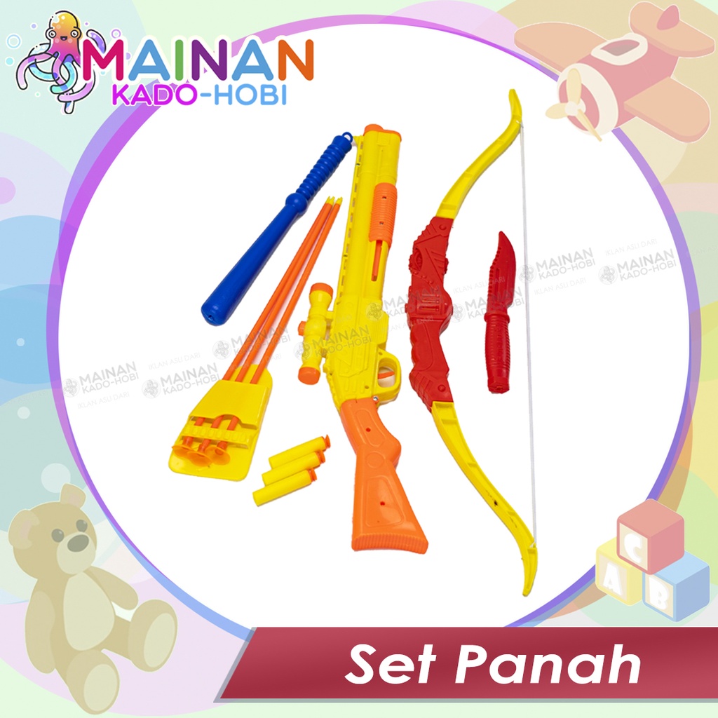 HADIAH SET MAINAN ANAK ALAT PANAH ARCHERY BOW TEMBAKAN PLASTIK