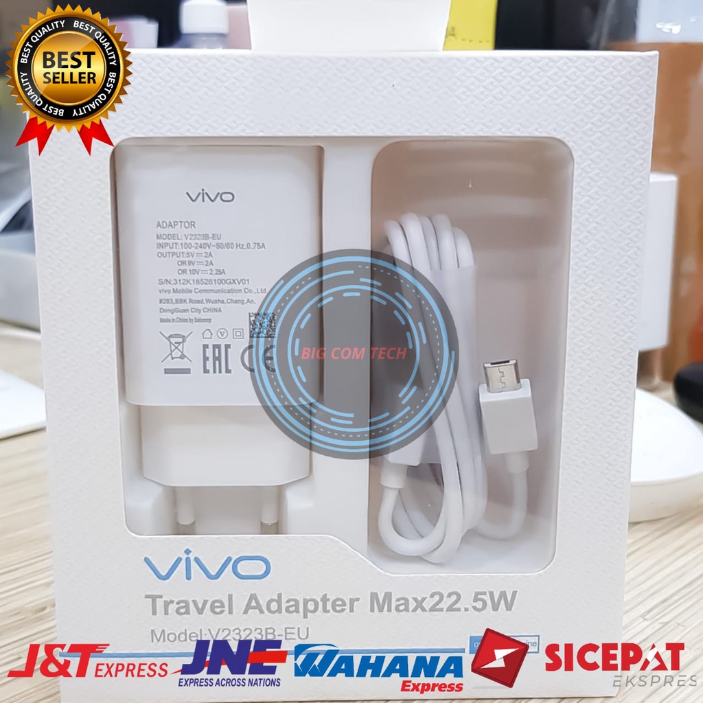 Charger Vivo V5 / V7 / V9 / V10 / V11 / V15 Pro / Y12 / Y12s / Y15 / Y17 / Y19 / Y20 / Y53 / Y71 / Y81 / Y83 / Y50t / Y20i / Y15s / Z1 Pro / Z5 Micro Usb Fast Charging 2.4A Original