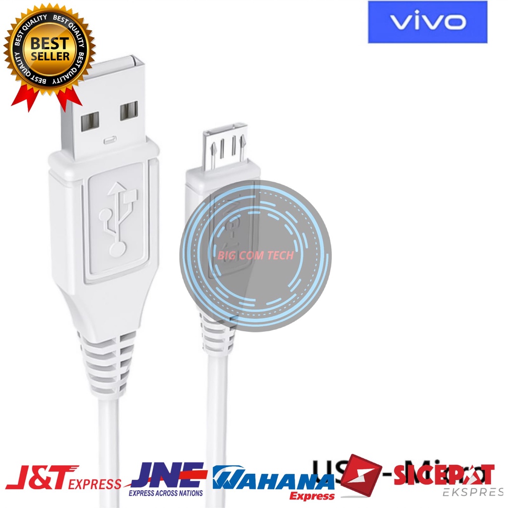 Kabel Data Vivo S1 / V5 / V7 / V9 / V10 / V11 / V15 Pro / Y12 / Y12s / Y15 / Y15s / Y17 / Y19 / Y20 / Y53 / Y71 / Y81 / Y83 / Y50t / Y20i / S1 / Z5 / Z1 Pro Micro Usb Fast Charging 2.4A Original