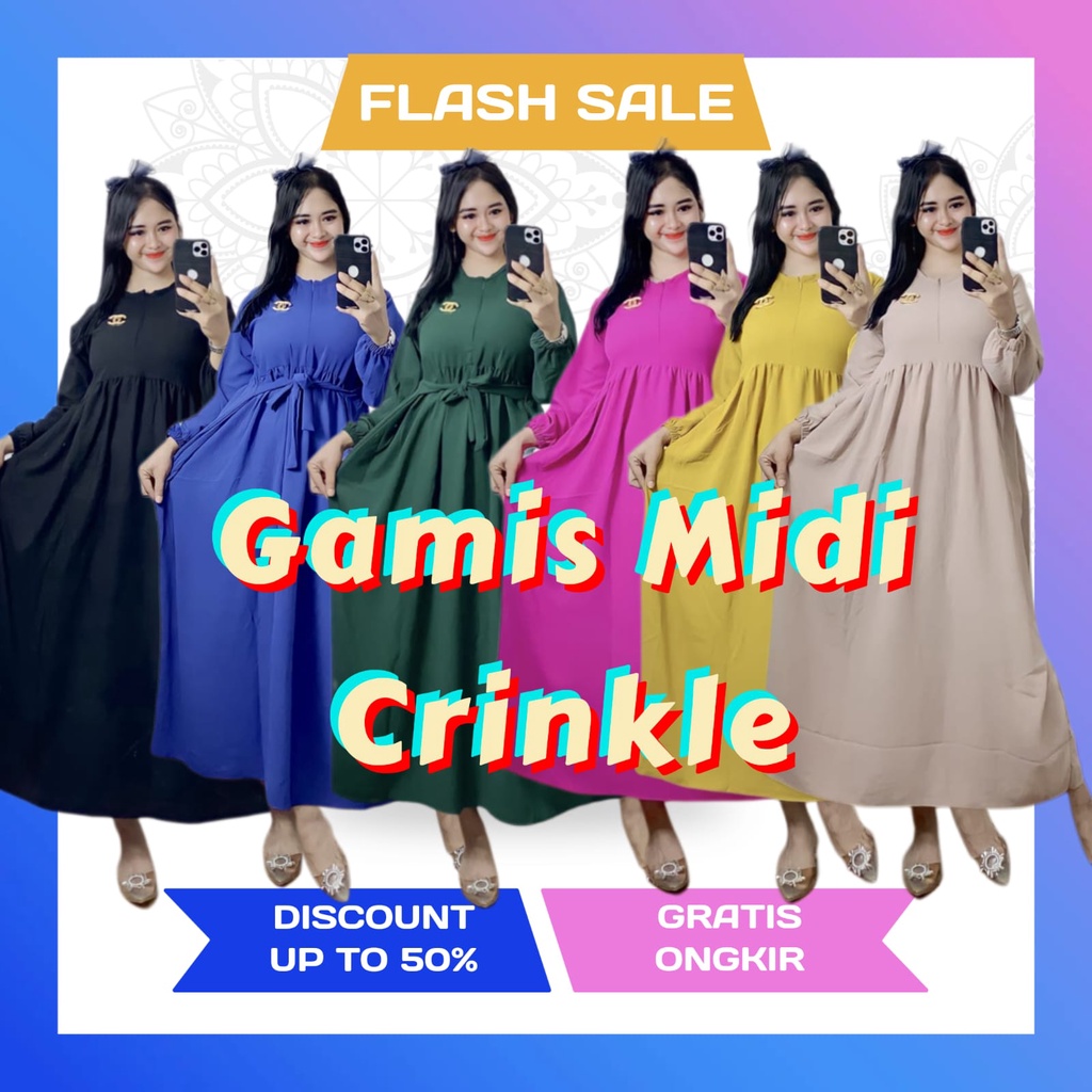 Gamis Liana Midi Dress Wanita Termurah -Gamis wanita terbaru 2023 viral-Gamis Liana Midi Dress-Baju 
