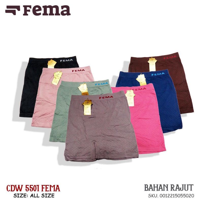 Celana Dalam CD Wanita Segiempat Boxer Fema 5502