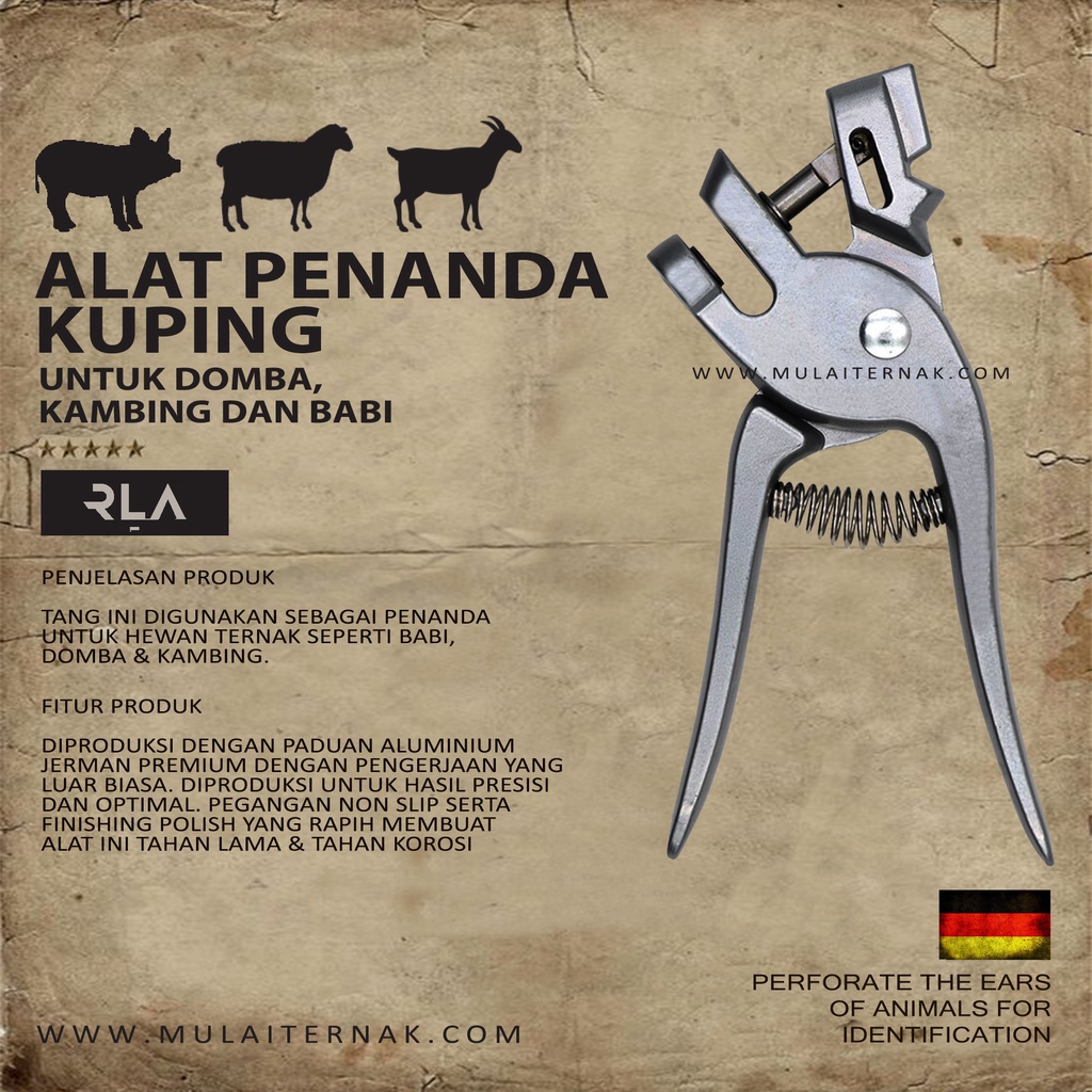 Ear Puncher - Tang Telinga Babi - O Shape - Tang Kuping - Pig - Inseminasi Buatan - Keluh - Alat Pot