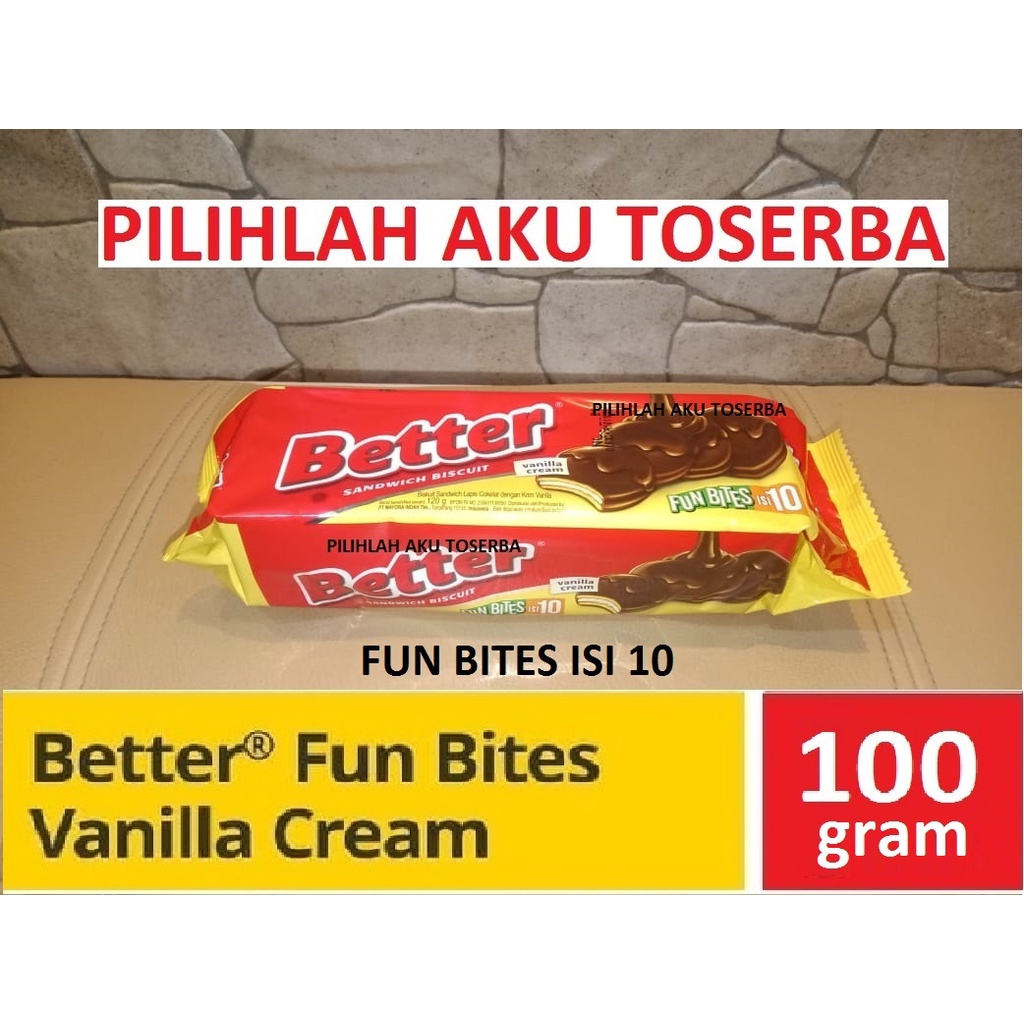 

Biskuit Roma Better Fun Bites Isi 10 Sandwich Vanilla Cream - ( HARGA 1 BUNGKUS )