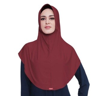 TERMURAH ZOYA Bergo Husna Casual Kerudung Instan Jilbab Hijab Bergo Serut - Maroon