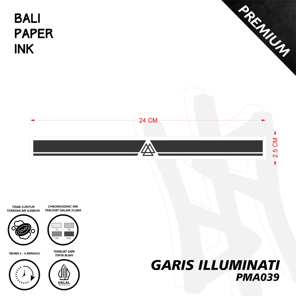 Bali Paper Ink PMA039 Garis Illu Fruit Ink Tatto Temporary Premium Tato Temporer Temporer Armband Ta