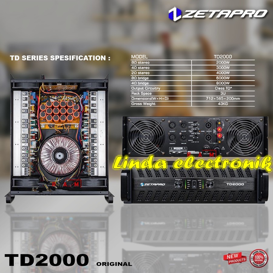 Power Amplifier Zetapro TD2000 / TD 2000 / TD-2000 Original
