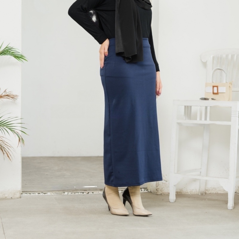 Rok Span Formal Scuba Panjang / Rok kerja span / Rok Span Maxi Skirt / Rok Span Belah