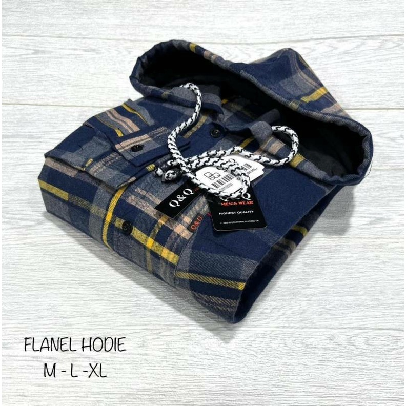 KEMEJA FLANEL HOODIE PRIA LENGAN PANJANG / FLANEL HOODIE KUPLUK / FLANNEL COWO DISTRO BEST QUALITY