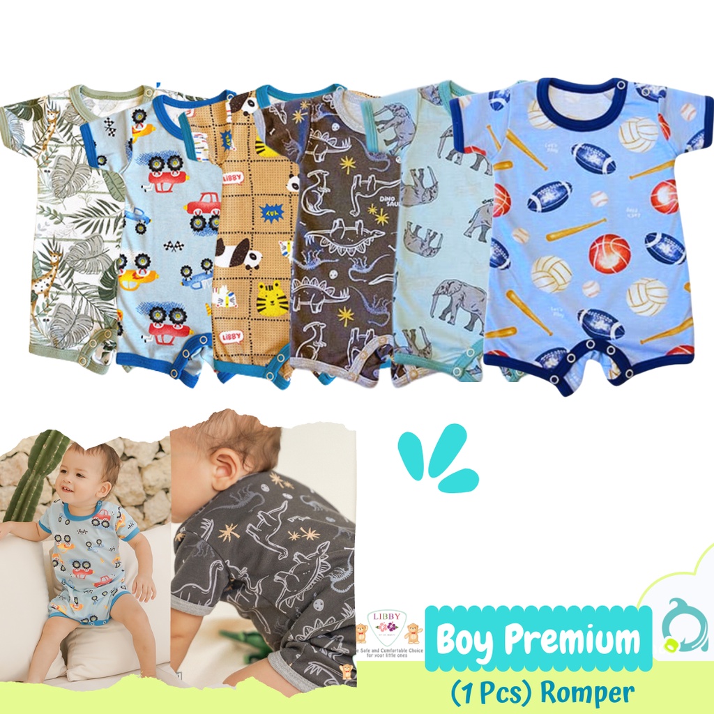 LIBBY Premium Romper Motif Boy 0-12 Bulan (1 pcs/pack)