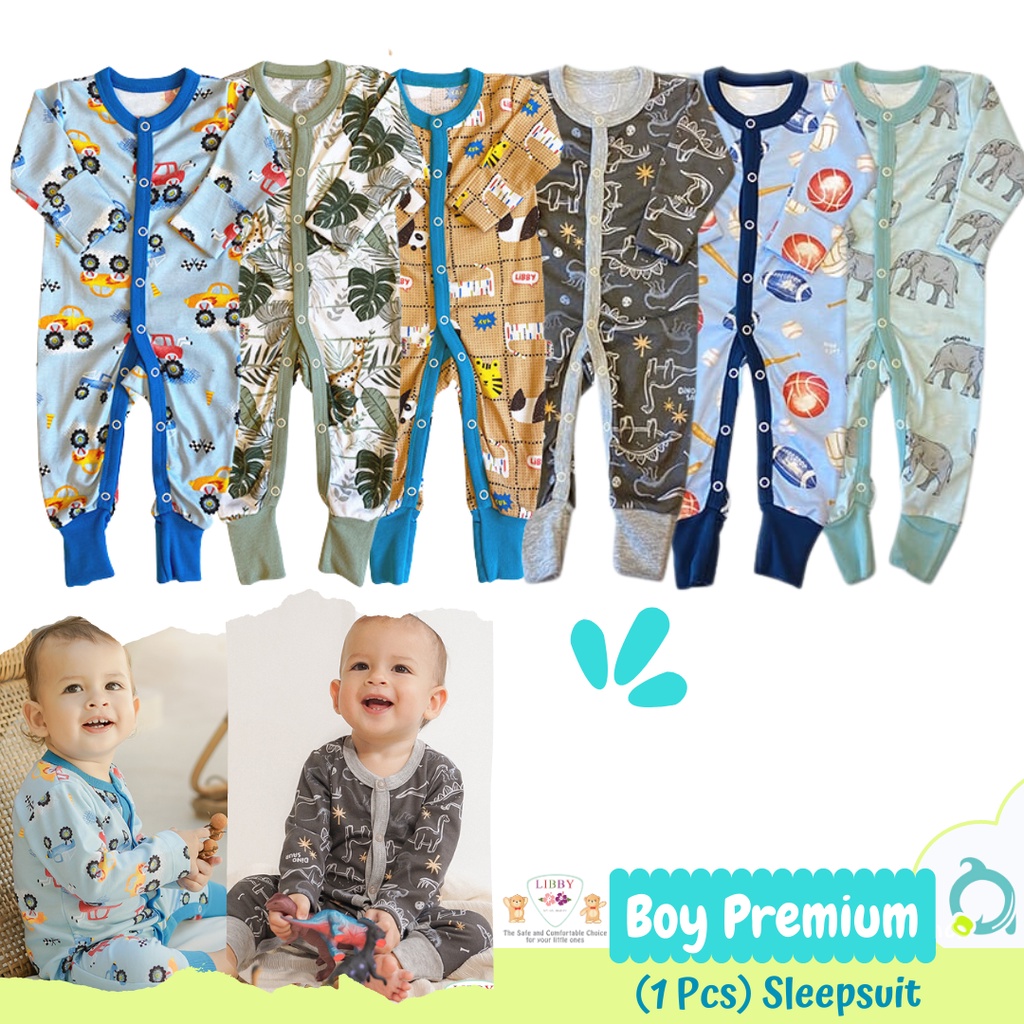 LIBBY Premium Sleepsuit Motif Boy 0-12 Bulan (1 pcs/pack)