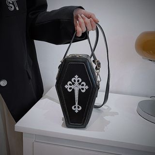 Gothic's Black Coffin Crossbody Mini Bag 8654