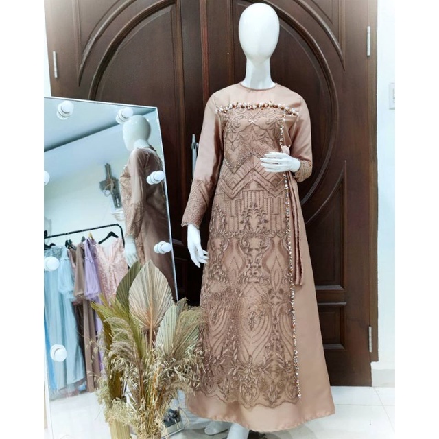 GEISHA DRESS brokat remaja / baju pesta / gamis kondangan / lamaran / wisuda / bridesmaids tersedia ukuran kecil hingga jumbo
