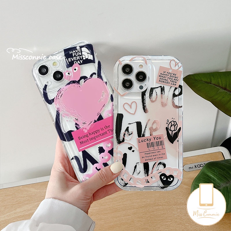 Fashion Comme Des Garcons Flower Label Case Redmi A1 12C 10C 9 9T 10 9A 10A 9C NFC Redmi Note 11 11s 10 10s 9 Note8 10 POCO F4 Kartun Graffiti Cinta Hati Shockproof Airbag Case