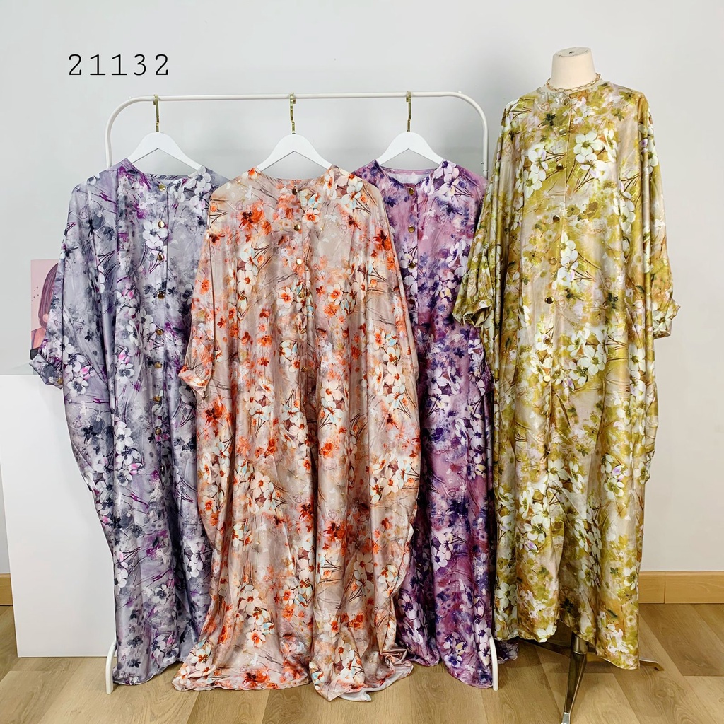 Kaftan Bahan Satin I Kaftan Satin Premium I Dress Kaftan Lebaran
