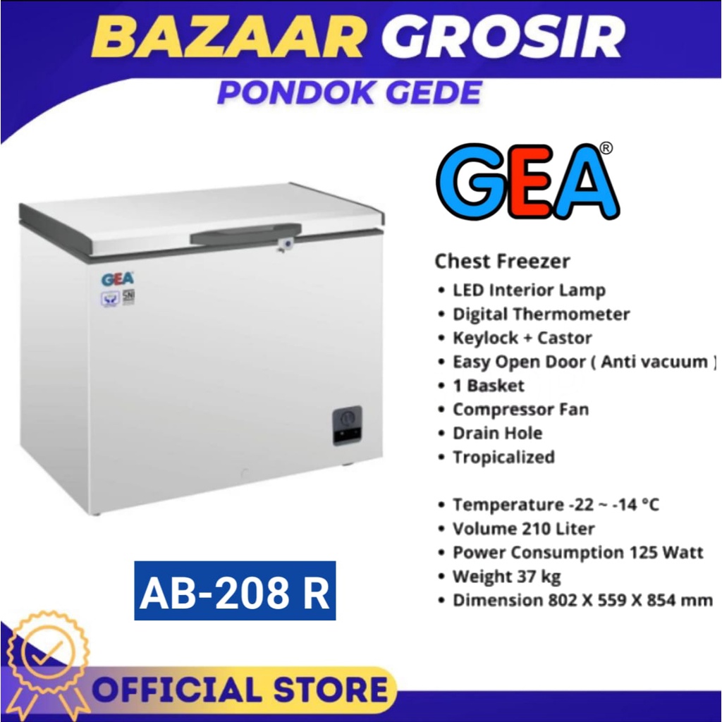 CHEST FREEZER GEA AB 208 R / AB208R / AB-208-R FREEZER BOX 200 LITER