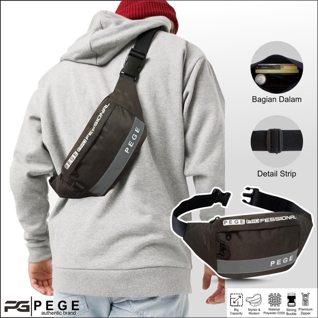 Tas Waistbag Oval Slempang Bahu Pria Dan Wanita / Slingbag Keren - PG Souyate