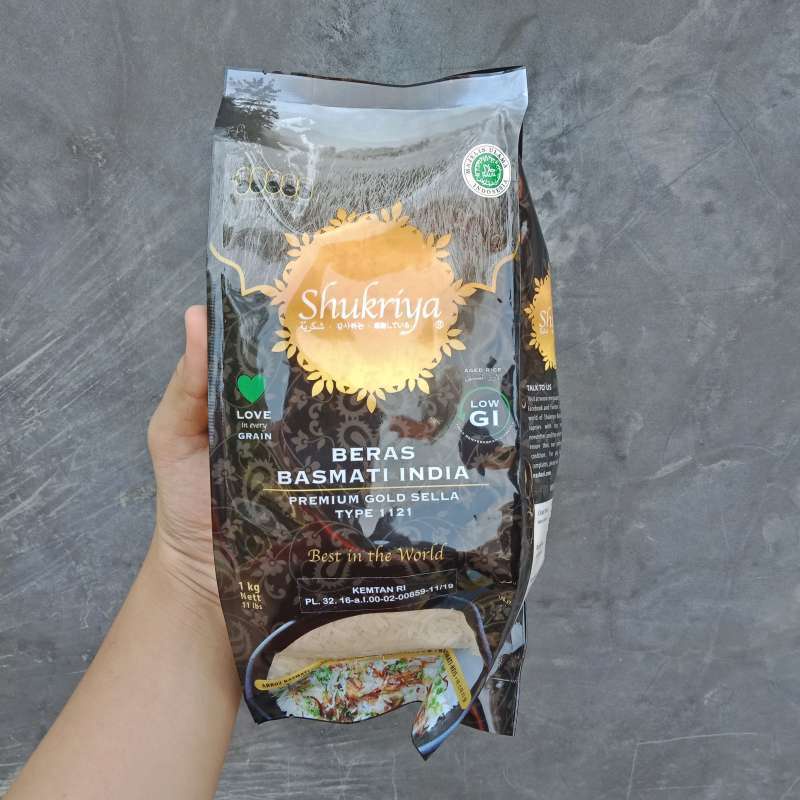 

Beras Basmati Shukriya 1Kg | Beras Kebuli Original | Beras Basmati Tajmahal Premium 1kg Nasi Mandhi Biryani Kebuli