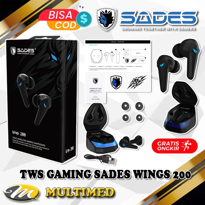 TWS Gaming Sades Earphone Wings 200 / Wings200 Low Latency