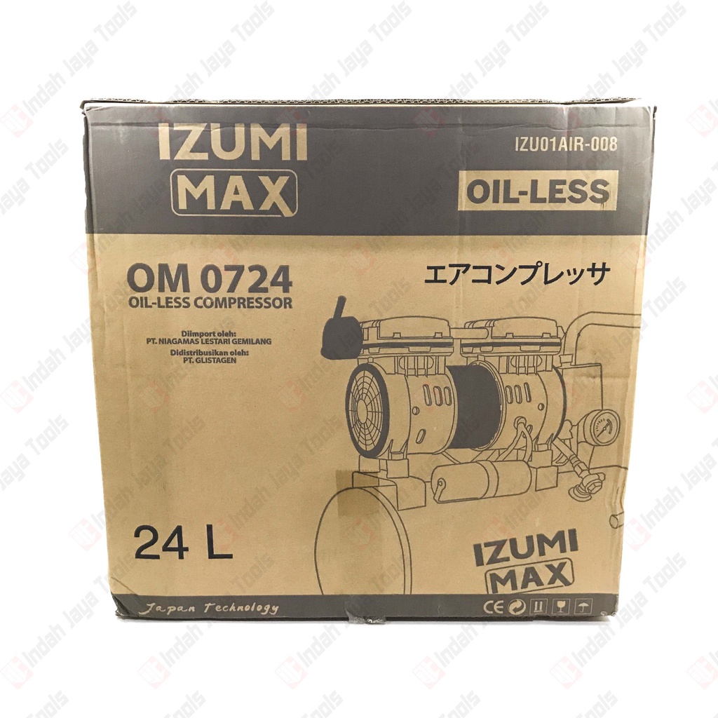 IZUMI 24 L Kompresor Angin SILENT 0.75 HP 24 Liter Oilless Oiless