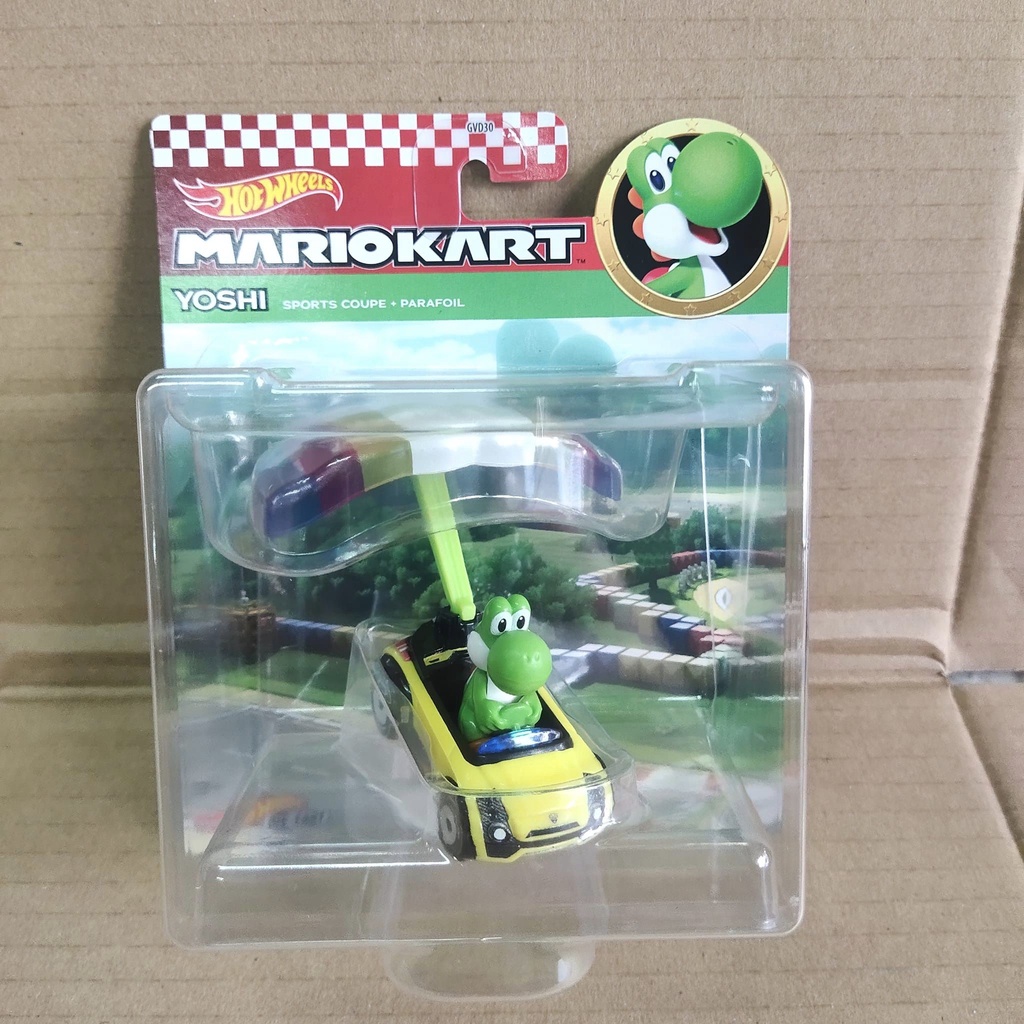 Hotwheels Mario Kart Yoshi Sports Coupe with Parafoil