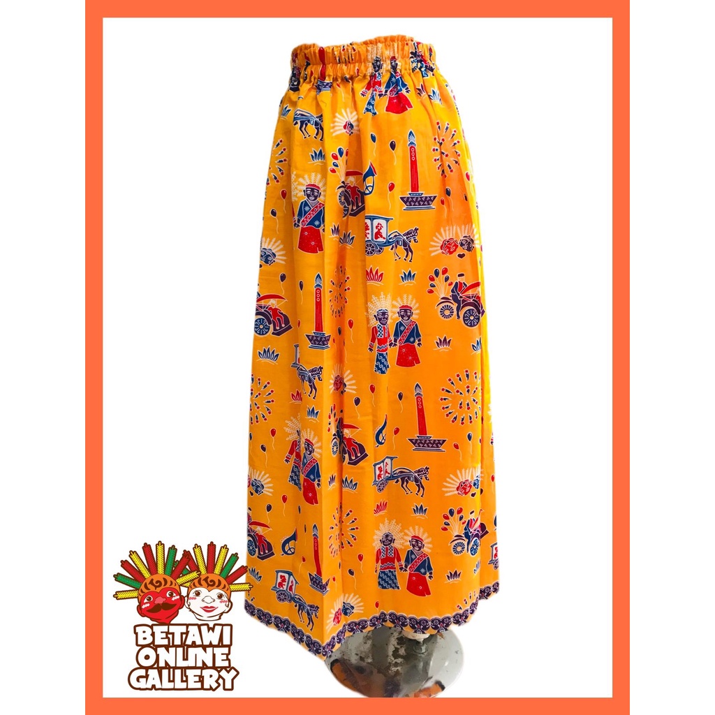 Rok Tumpal Batik Betawi Full Karet / Rok Batik Betawi / Rok Tumpal