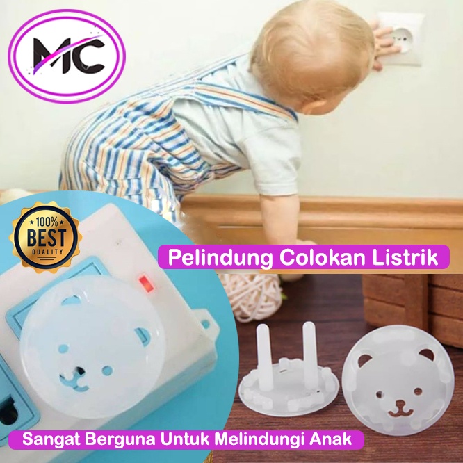 Pelindung Colokan Listrik Beruang Bahan Plastiik Penutup Terminal Baby Protector Melindungi Anak Dari Colokan Listrik