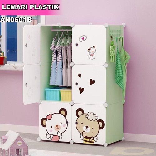 PROMO Lemari Plastik 6 Pintu Termurah Lemari Pakaian Portable Lemari Plastik Karakter Multifungsi -COD