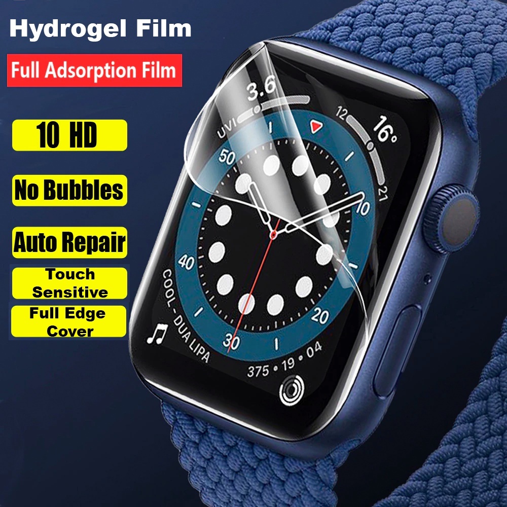 Hydrogel anti gores Apple Watch 38mm 40mm 42mm 44mm 41mm 45mm tempered glass series 1 2 3 4 5 6 7 8 9 SE screen guard protector